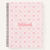 Pink Bow Aesthetic Notebook – Cute & Feminine Jour ノートブック (正面)