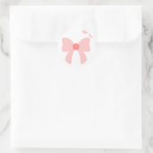 Pink Bow Aesthetic Sticker ラウンドシール (バッグ)