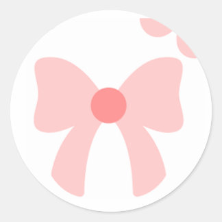 Pink Bow Aesthetic Sticker ラウンドシール