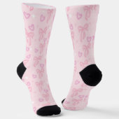 Pink Bow and Heart Socks ソックス (傾斜あり)