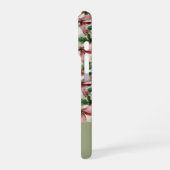 Pink Bow and Holly Watercolor Christmas  Pattern iPhoneケース (左側面)