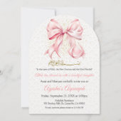 Pink Bow Aqeeqah Arch Invitation 招待状 (正面)