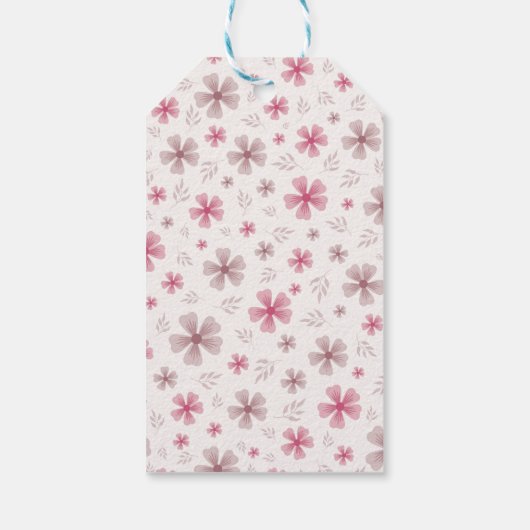 PINK BOW & ARCH FALL PUMPKIN FLOWERS BIRTHDAY ギフトタグ (裏面)