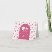 PINK BOW & ARCH FALL PUMPKIN FLOWERS BIRTHDAY サンキューカード (正面)