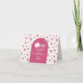 PINK BOW & ARCH FALL PUMPKIN FLOWERS BIRTHDAY サンキューカード