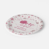 PINK BOW & ARCH FALL PUMPKIN FLOWERS BIRTHDAY ペーパープレート (アングル)