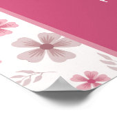 PINK BOW & ARCH FALL PUMPKIN FLOWERS BIRTHDAY ポスター (角)