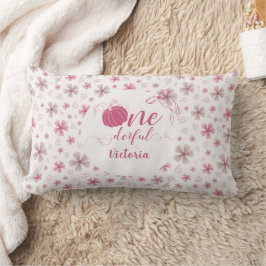 PINK BOW & ARCH FALL PUMPKIN FLOWERS BIRTHDAY ランバークッション