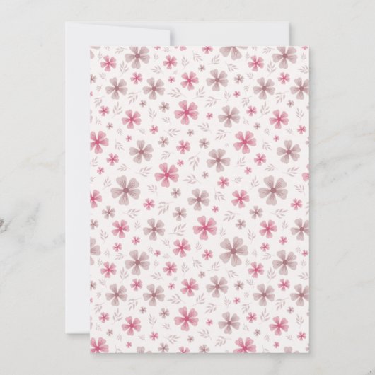 PINK BOW & ARCH FALL PUMPKIN FLOWERS BIRTHDAY 招待状 (裏面)