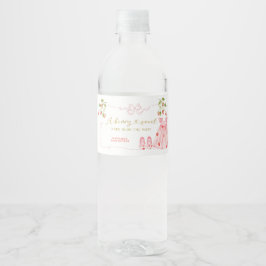 Pink Bow Baby Clothe Baby Shower Bottle Label ペットボトルラベル