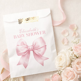 Pink Bow Baby Girl Elegant Baby Shower フェイバーバッグ
