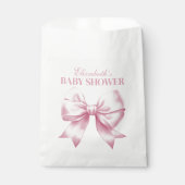 Pink Bow Baby Girl Elegant Baby Shower フェイバーバッグ (正面)