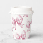 Pink Bow Baby Girl Elegant Baby Shower  紙コップ (裏面)