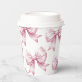 Pink Bow Baby Girl Elegant Baby Shower  紙コップ (正面)