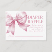 Pink Bow Baby Girl Elegant Diaper Raffle エンクロージャーカード (正面)
