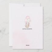Pink Bow Baby Girl Shower Invitation シーズンカード (裏面)