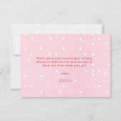 Pink Bow Baby Girl with Polka Dot サンキューカード (裏面)
