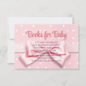 Pink Bow Baby Girl with Polka Dot Books for Baby サンキューカード (正面)