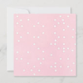 Pink Bow Baby Girl with Polka Dot Square 案内状 (裏面)