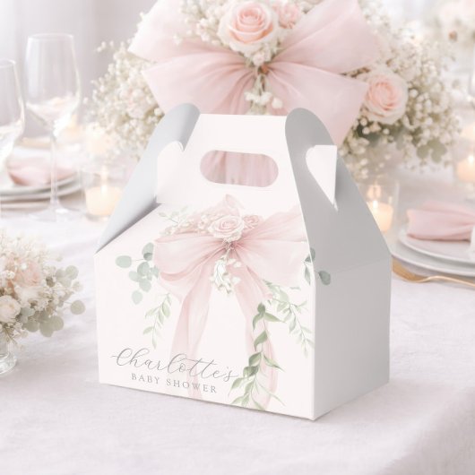 Pink Bow Baby in bloom Baby Shower フェイバーボックス