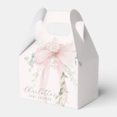 Pink Bow Baby in bloom Baby Shower フェイバーボックス (正面サイド)