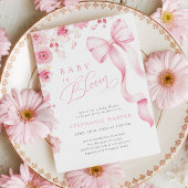 Pink Bow Baby In Bloom Baby Shower Invitation  招待状