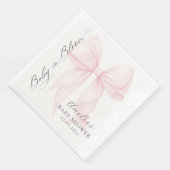 Pink Bow Baby in Bloom Baby Shower Paper Napkin (コーナー)