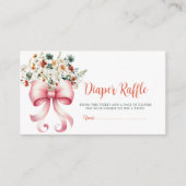 Pink Bow Baby in Bloom Diaper Raffle Ticket エンクロージャーカード (正面)