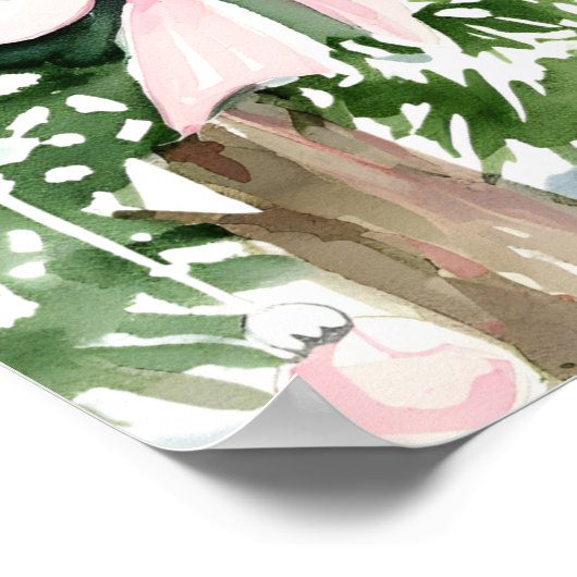 Pink Bow Baby It's Cold Outside Baby Shower ポスター (角)