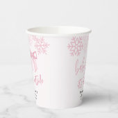 Pink Bow Baby Its Cold Outside Baby Shower 紙コップ (左)