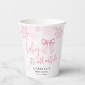 Pink Bow Baby Its Cold Outside Baby Shower 紙コップ (正面)