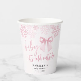 Pink Bow Baby Its Cold Outside Baby Shower 紙コップ