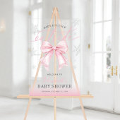 Pink Bow Baby Its Cold Outside Baby Shower Welcome アクリルサイン
