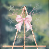 Pink Bow Baby Its Cold Outside Baby Shower Welcome アクリルサイン (ニュートラル)