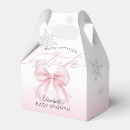 Pink Bow Baby Its Cold Outside Baby Shower Welcome フェイバーボックス