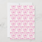 Pink bow baby shoes coquette elegant baby shower 招待状 (裏面)