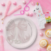 Pink Bow Baby Shower  ペーパープレート (パーティー)