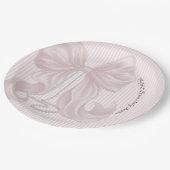 Pink Bow Baby Shower  ペーパープレート (アングル)