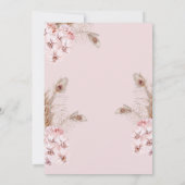 Pink Bow Baby Shower Blush Pink 招待状 (裏面)