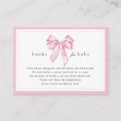 Pink Bow Baby Shower Books for Baby エンクロージャーカード (正面)