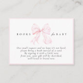 Pink Bow Baby Shower Books for Baby Card エンクロージャーカード (正面)