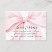 Pink Bow Baby Shower Books for Baby Enclosure Card エンクロージャーカード (正面)