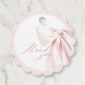 Pink Bow Baby Shower Favor Tag フェイバータグ (裏面)