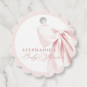 Pink Bow Baby Shower Favor Tag フェイバータグ (正面)