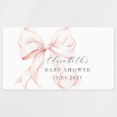 Pink Bow Baby Shower Favors Label ラベル (デザイン1)