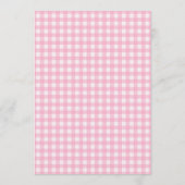 Pink Bow Baby Shower Gingham Plaid It's a Girl  招待状 (裏面)