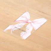 Pink Bow Baby Shower Invitation アクリル招待状 (レイダウン)
