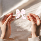 Pink Bow Baby Shower Invitation アクリル招待状