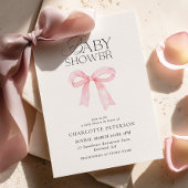 Pink Bow Baby Shower Invitation 招待状