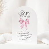 Pink Bow Baby Shower Invitation 招待状